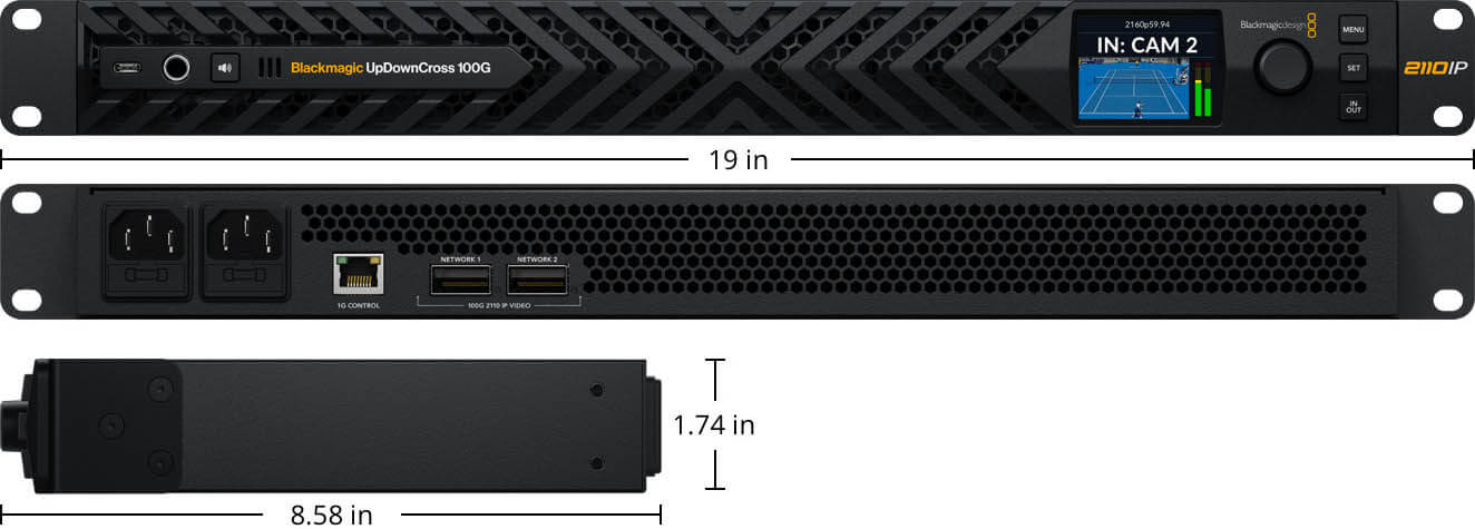 Blackmagic UpDownCross 100G weight and dimensions