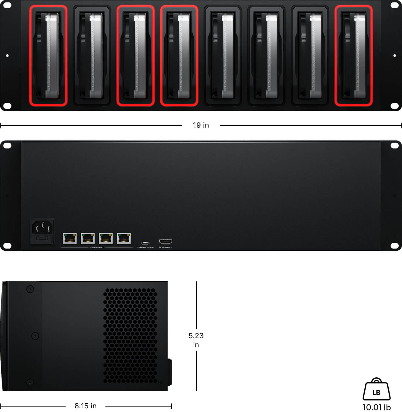 Blackmagic Cloud Backup 8 Physical Dimensions