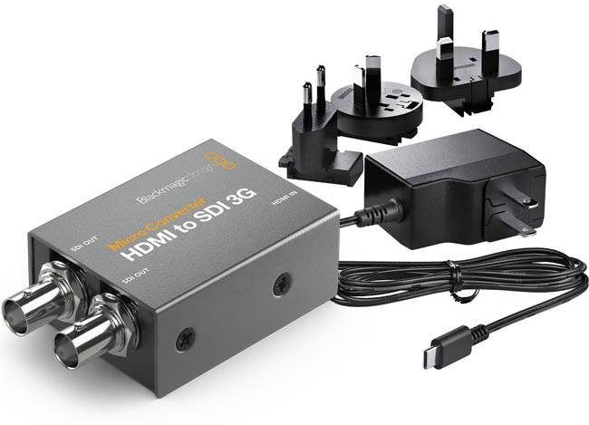 Blackmagic Design Micro Converter HDMI To SDI 3G Con Alimentatore – 2 Uscite SDI, Supporto Formati Cinematografici