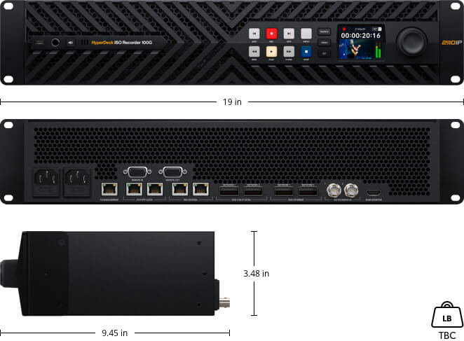 HyperDeck ISO Recorder 100G weight and dimensions