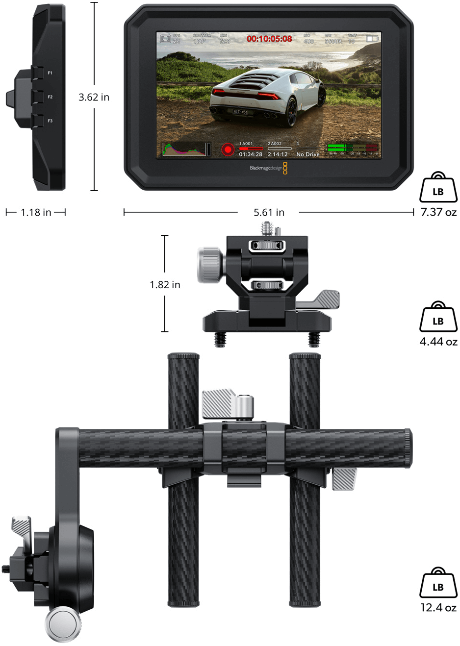 Blackmagic PYXIS Monitor EVF Kit weight and dimensions