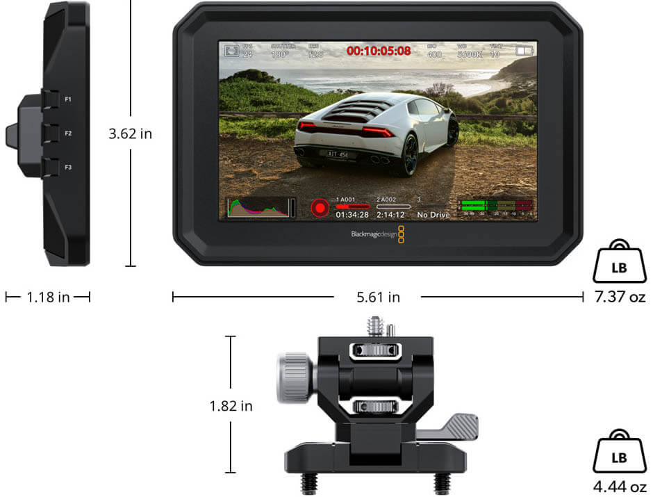 Blackmagic PYXIS Monitor Kit weight and dimensions