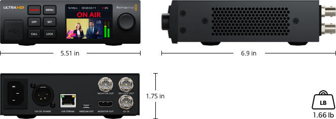 Blackmagic Streaming Encoder 4K weight and dimensions
