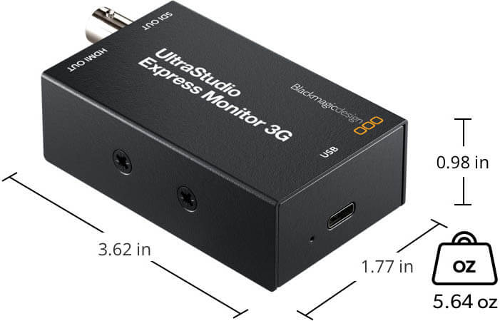 UltraStudio Express Monitor 3G Dimensions