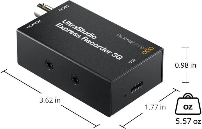 UltraStudio Express Recorder 3G Dimensions