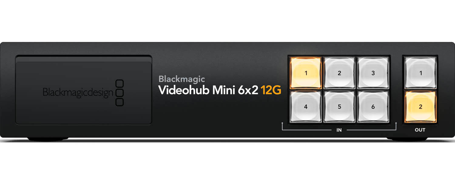 Blackmagic Videohub Mini 6x2 12G - VHUBSMTI12G0602 - BMD 12G