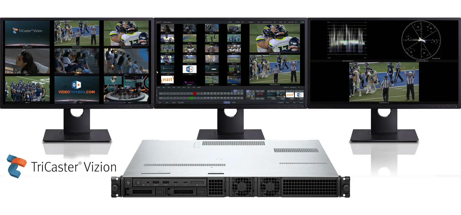 Vizrt TriCaster Vizion 1RU 44 NDI + 8 SDI I/O - UHD 4K Live